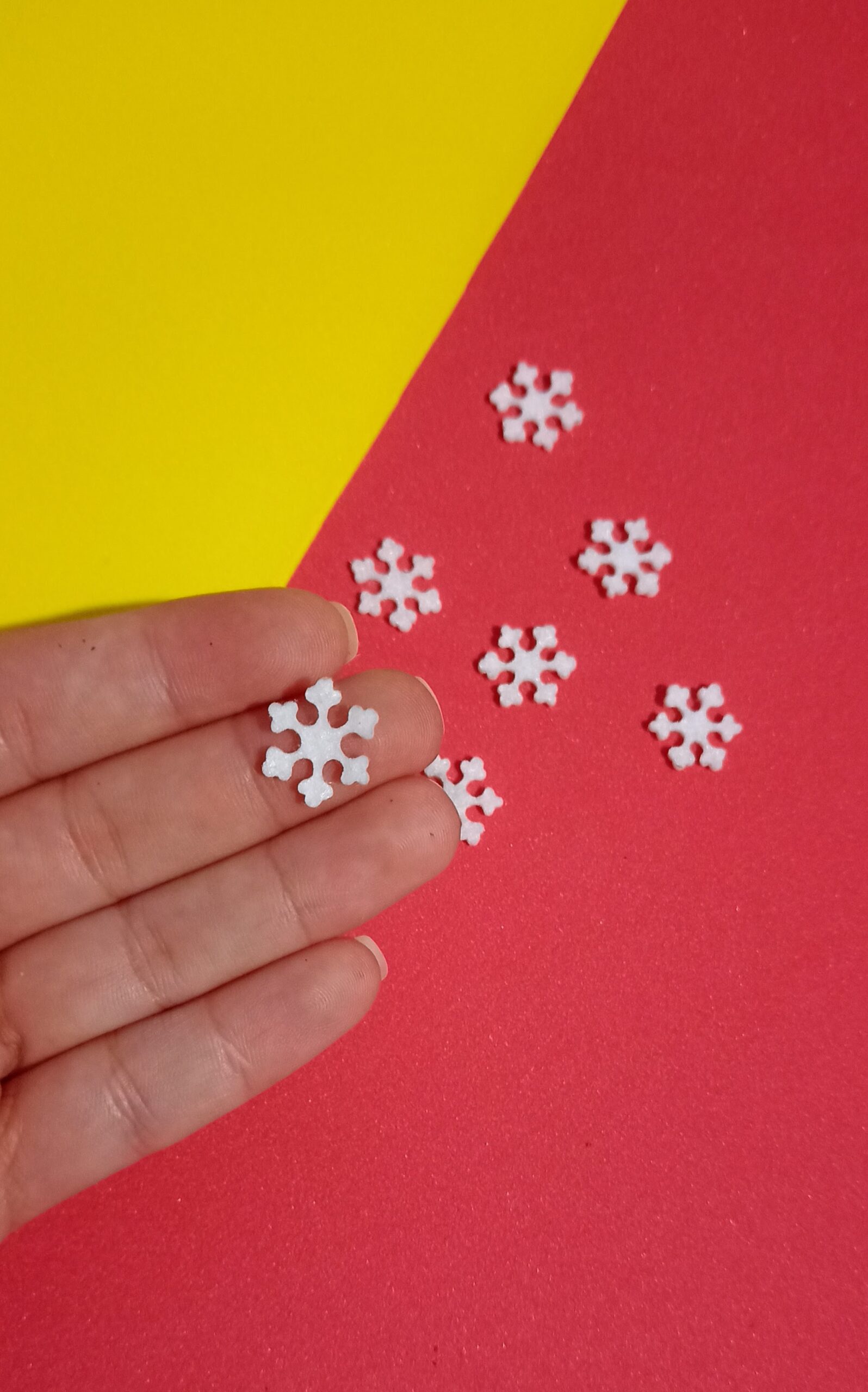 Mini Flocos de Neve em Feltro